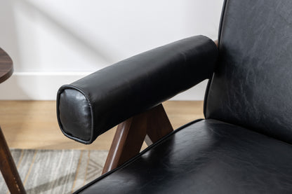 MOONMISS Wood Frame Armchair, Modern Accent Chair  with Brown Feet Lounge Chair for Living Room, Bedroom