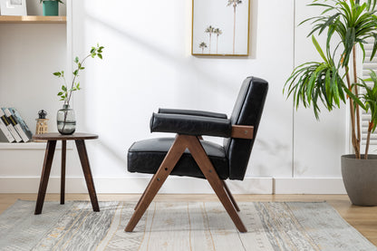 MOONMISS Wood Frame Armchair, Modern Accent Chair  with Brown Feet Lounge Chair for Living Room, Bedroom
