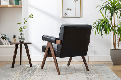 MOONMISS Wood Frame Armchair, Modern Accent Chair  with Brown Feet Lounge Chair for Living Room, Bedroom