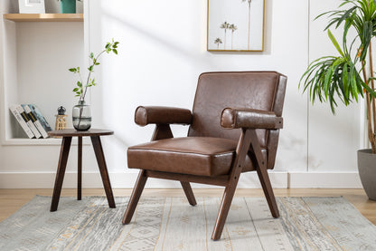 MOONMISS Wood Frame Armchair, Modern Accent Chair  with Brown Feet Lounge Chair for Living Room, Bedroom