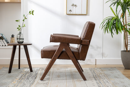 MOONMISS Wood Frame Armchair, Modern Accent Chair  with Brown Feet Lounge Chair for Living Room, Bedroom