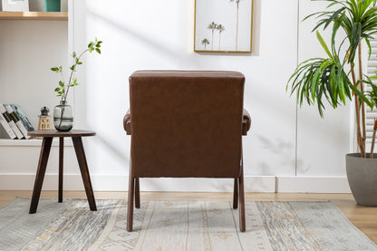 MOONMISS Wood Frame Armchair, Modern Accent Chair  with Brown Feet Lounge Chair for Living Room, Bedroom
