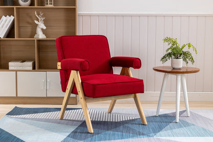 MOONMISS Wood Frame Armchair, Modern Accent Chair  with Brown Feet Lounge Chair for Living Room, Bedroom