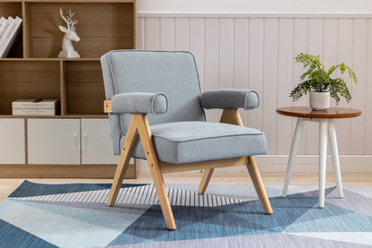 MOONMISS Wood Frame Armchair, Modern Accent Chair  with Brown Feet Lounge Chair for Living Room, Bedroom