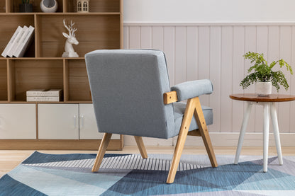 MOONMISS Wood Frame Armchair, Modern Accent Chair  with Brown Feet Lounge Chair for Living Room, Bedroom