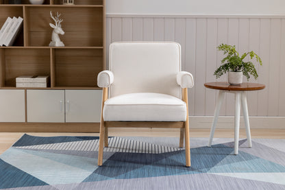 MOONMISS Wood Frame Armchair, Modern Accent Chair  with Brown Feet Lounge Chair for Living Room, Bedroom