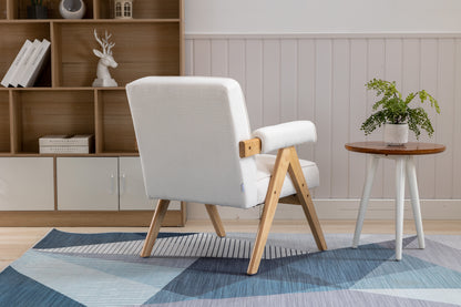 MOONMISS Wood Frame Armchair, Modern Accent Chair  with Brown Feet Lounge Chair for Living Room, Bedroom
