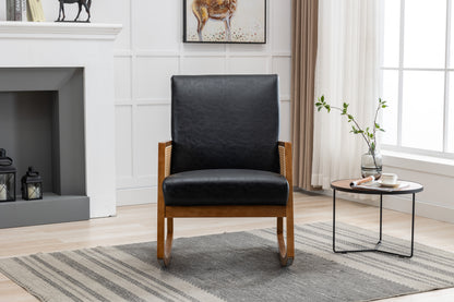 MOONMISS Mid-Century Modern Nursery Rocking Armchair, Upholstered Tall Back Accent Glider Rocker, Made of Solid Wood, Suitable for Living Room, Bedroom, Office