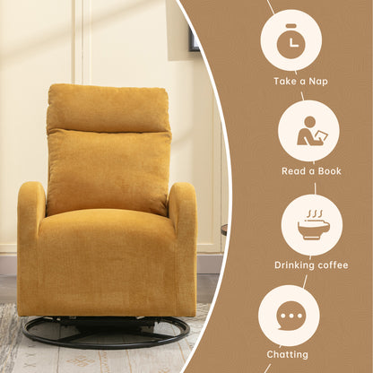 MOONMISS Swivel Glider Rocker Chair, Rocking Chair Nursery with Pocket, Comfy Chair with High Back, Deep Seat for Living Room, Bedroom