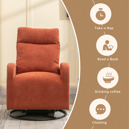 MOONMISS Swivel Glider Rocker Chair, Rocking Chair Nursery with Pocket, Comfy Chair with High Back, Deep Seat for Living Room, Bedroom