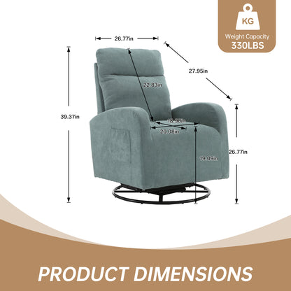 MOONMISS Swivel Glider Rocker Chair, Rocking Chair Nursery with Pocket, Comfy Chair with High Back, Deep Seat for Living Room, Bedroom