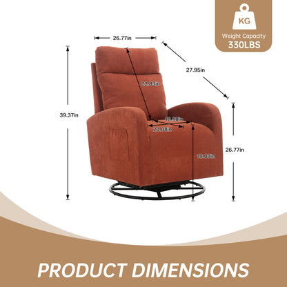 MOONMISS Swivel Glider Rocker Chair, Rocking Chair Nursery with Pocket, Comfy Chair with High Back, Deep Seat for Living Room, Bedroom
