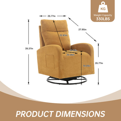 MOONMISS Swivel Glider Rocker Chair, Rocking Chair Nursery with Pocket, Comfy Chair with High Back, Deep Seat for Living Room, Bedroom